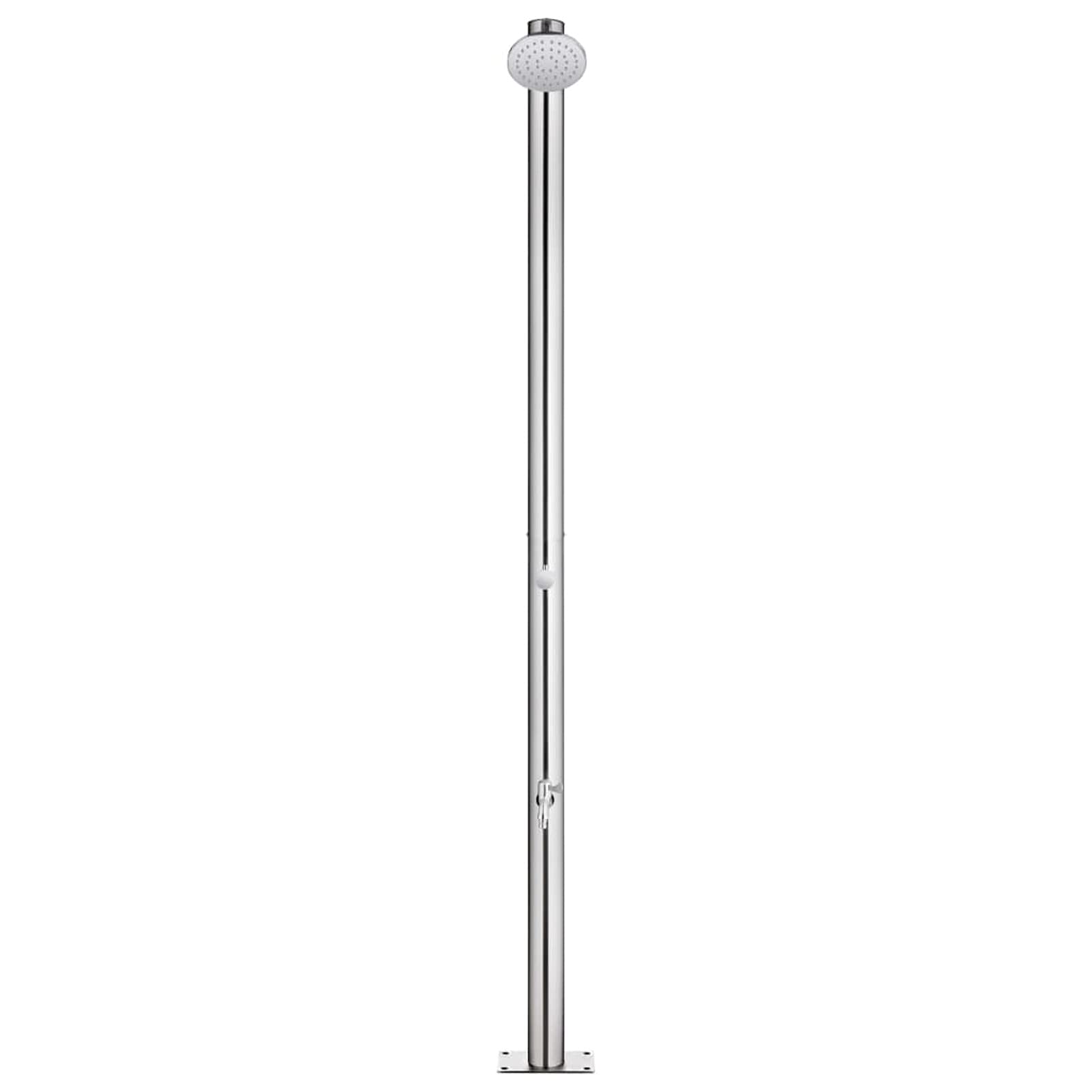 ZHOUMIN Ducha de jardín con Base, Duchas Exterior Piscina, Ducha Terraza, Ducha para Patio, Ducha Exterior Jardin, Gris 220 cm Acero Inoxidable