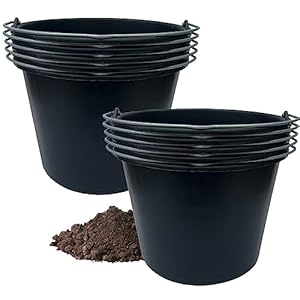 Hossi's Wholesale 10x Baueimer 20l aus Kunststoff, stabile Maurerkübel, Mörtelkübel für Baustelle und Garten