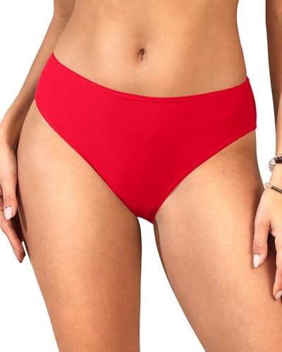 Image of Zmart Women's Full Coverage Bikini Bottom | Mid-rise bikini bottom with full rear coverage in 82% nylon and 18% spandex for comfortable swimming and beachwear