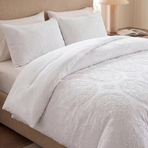 Parure de lit blanche en microfibre fine haut de gamme avec housse de couette King Size - 7