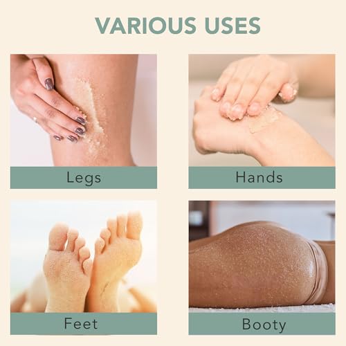 Peppermint Tea Tree Organic Body Scrub - USA Made Sugar Scrub with Natural Ingredients, Moisturizing Body & Foot Exfoliator for Dry and Sensitive Skin, Removes Dead Skin Cells & Reduces Ingrown Hair - Image 5