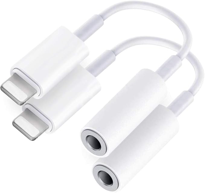 iPhone Headphone Jack Adapter [Apple MFi Certified] 2 Pack Lightning to