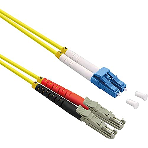 Câble Fibre Optique Duplex 9/125 OS2 LSH/APC vers LC/UPC LSOH Jaune 1m Roline