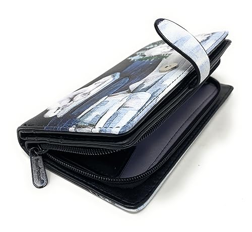 Shag Wear Polar Bear Scene Large Animal Wallet for Women and Teen Girls Vegan Faux Leather 7" Black4