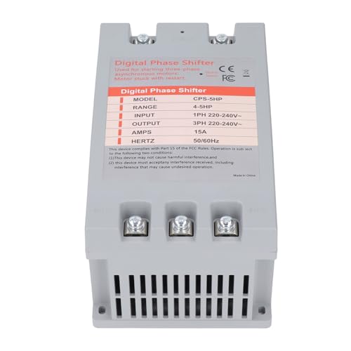 Convertidor Monofásico a Trifásico de 5 Caballos de Fuerza, Convertidor de Fase Digital para Conversión de Energía de Equipos de Motor para Herramientas de Garaje y Maquinaria de