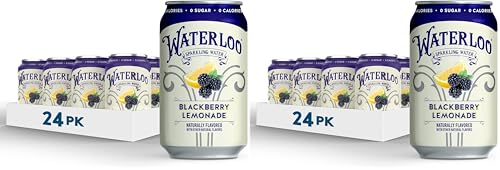 Image of Waterloo Sparkling Water - Blackberry Lemonade - 12 fl oz - 48-Pack - Carbonated Water with a Refreshing Taste - Whole30 Approved and Zero Calories