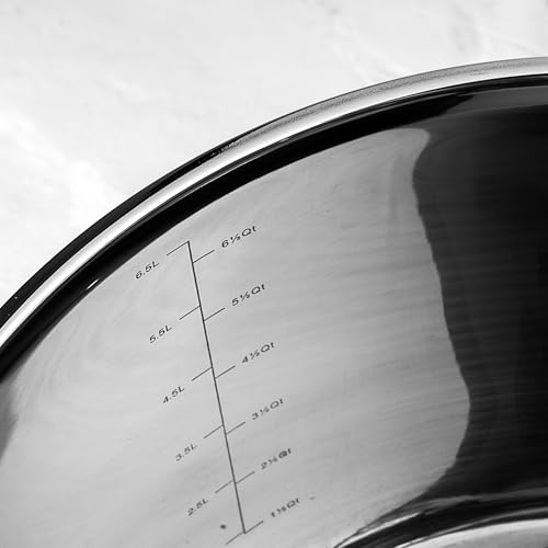 Stockpot, Stainless Steel, Mirror-Polished, 6.5L Capacity, 24cm x 16.6cm, Oven Safe, Induction Compatible, Silver - Image 4