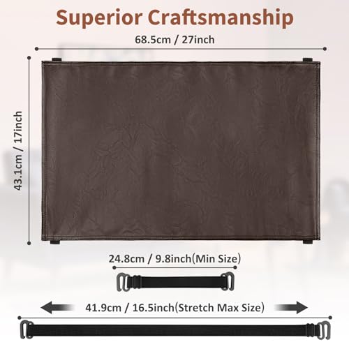 SCNK Recliner Headrest Protector-Faux Leather Headrest Covers for Recliners,Recliner Headrest Cover with Elastic Straps,Chair Headrest Cover for Recliners Protector 17 x 27 in(Dark Brown)