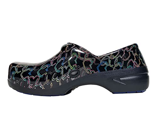 Image of Anywear SR Angel Slip Resistant Work Shoes for Women - Fluid Resistant Nursing Clogs - All Day Comfort Gardening, Nurse Clogs & Chef Shoes - Links of Love - 6 Women /4 Men
