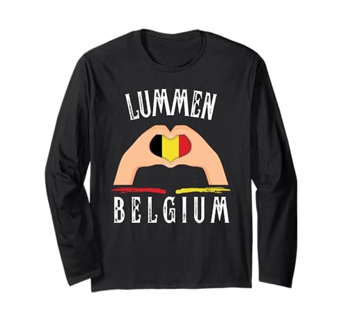 Belgium Flag Heart Lummen City Manga Larga