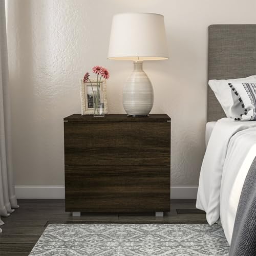 Catálogo de Buro Chocolate , listamos los 10 mejores. 49 MOBI Buró para Recámara Contemporáneo Catar - 2 Cajones Color Tabaco - Largo 60cm x Alto 48cm - Mesa de Noche de Madera - Mueble Auxiliar