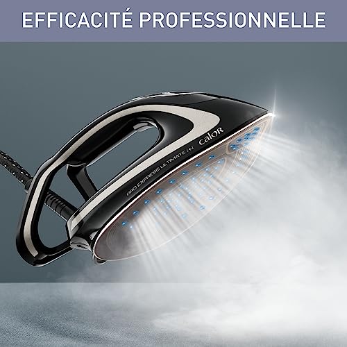 Calor GV9610CO/23B Dampfbügelstation Pro Express Ultimate Care, Hochdruck, 8 bar, Dampfstoß bis 600 g, mit Schutz-System Noir et argent