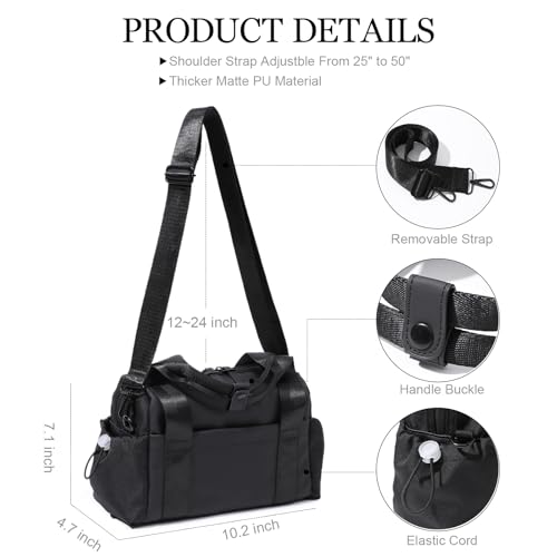 Small Gym Bag for Women, Mini Crossbody Gym Duffle Bag with Wet Compartment, Carry on Gym Tote Bag for Workout Dance Sport Travel (Mini-Black)4