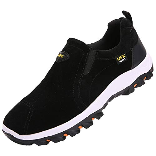 zpllsbratos Zapatillas sin Cordones Hombre Casual Zapatos Mocasín Zapatos para Caminar Senderismo 39-48(Negro,44)