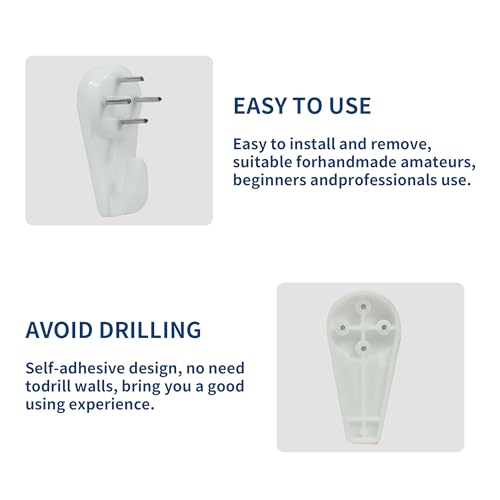 Image of 43PCS Invisible Screw Traceless Hook Picture Hanging Kit Picture Hanger Traceless Drywall Stucco Concrete Hooks