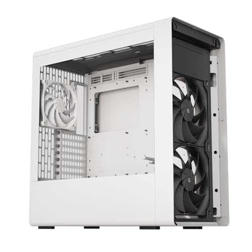 Image of HAVN BF 360 Flow High Airflow ATX Mid Tower PC Case, Semi-Open SGCC Steel Frame, SimpliCable Cable Management, 2X 180mm Fan, 1x 140mm Fan 360mm Radiator Mounts, Magnetic Panels - White
