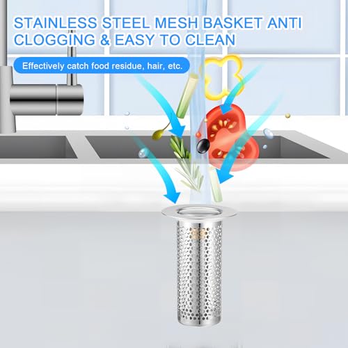 Tapón de desagüe para lavabo de baño DOITOOL acero inoxidable miniatura 4