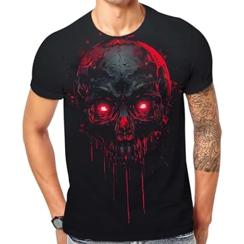 Mechanical Skull T Shirt for Men-Novelty Graphic Short Sleeve Tees (Mechanical Skull-S) Cover