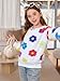 BesserBay Winter Girls Holiday Crewneck Sweater Long Sleeve Fleece Sherpa Fuzzy Sweatshirt Colorful Floral 13-14 Years