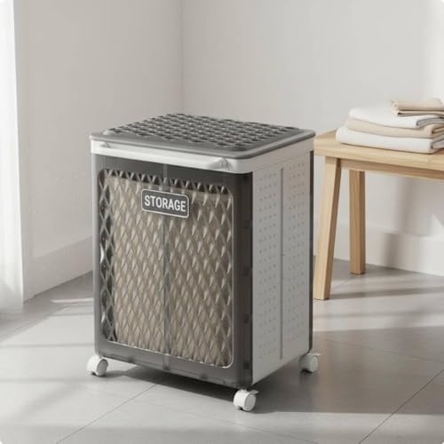 Panier à linge pliable double compartiment amovible et robuste - 5