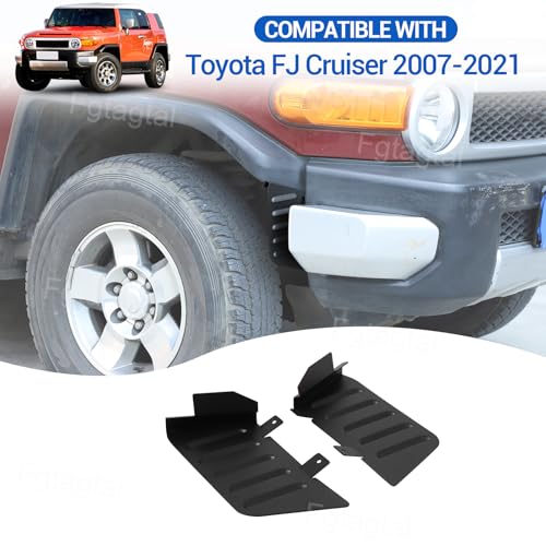 Image of Front Wheel Eyebrow Mud Flaps Compatible with Toyota FJ Cruiser 2007-2021, Aluminum Car Front Wheel Eyebrow Gap Splash Guards Mudguards Protection Accessories, 2PCS