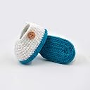 LOVE CROCHET ART Double Layer Crochet Baby-Girls Multicolor Booties Shoes Newborn Socks Soft Sole Prewalker - Firozi, 6 Months gallery image