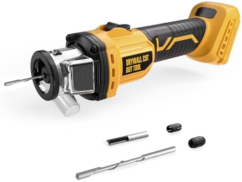Cordless Drywall Cut-Out Tool for Dewalt 20V Battery, Brushless Rotary Saw, 30000 RPM, Adjustable Depth, Quick Bit Change, LED, Compact Spiral Saw for Cutting Wood Drywall,Sheetrock,Wood (Tool Only)