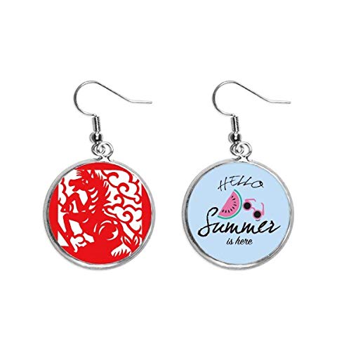 Pendientes de sandía y caballo del zodiaco chino el regalo ideal de verano