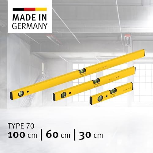 Bild 1 - STABILA Wasserwaage im Set - PRIME SET 70-3-teiliges Wasserwaagen Set: 100 cm / 60 cm / 30 cm, Horizontal & Vertikal Libelle, Kunststoff-Endkappen, Made in Germany