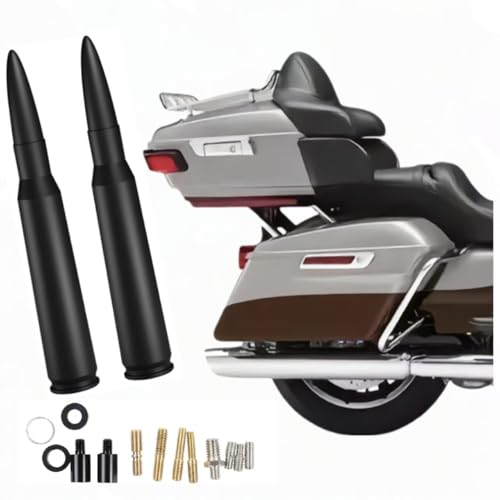 MODIGT 5.3' Short Antenna for 1989-2025 Harley Davidson Electra,Road,Street Glide,Tour,Trike-Optimized FM/AM Reception-Harley Davidson Accessories (2 Pack)