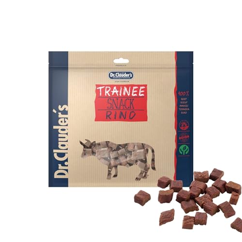 DR.CLAUDER'S - Trainee Snack | Leicht verdauliche Snacks aus 95% Fleisch mit Inulin für Hunde und Katzen. Schonend dampftrocknete Leckerlis im Frischebeutel | 500g Rind