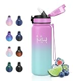 JAPORIA Borraccia Termica Acciaio Inox 750ml, Borraccia Doppia Parete con Cannuccia, Riutilizzabile, Bottiglia Acqua a Prova di Perdite, senza BPA, Borracce Termiche per Scuola, Gimnasio, Sport