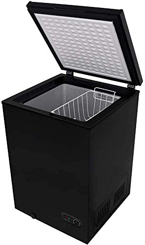 Joy Pebble 1.8 Cu.Ft Chest Freezer with Removable Basket and Bottom Defrost Water Drain Freestanding Top Open Door, Deep Freezer, Mini Freezer with Adjustable 7 Thermostat for Home/Apartment, Black on Fridge.com