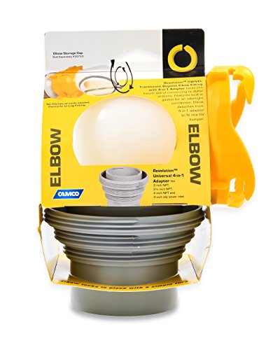 Camco Revolution Rv Sewer Hose Bayonet Elbow | Features A Built-In Gasket For An Odor-Tight Connection, A 360-Degree Swivel For Easy Install, And Includes A 4-In-1 Adapter (39471) #TOP2