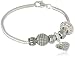 CHARMED BEADS Sterling Silver Love With All Your Heart Bead Charm Bracelet, 7.5"