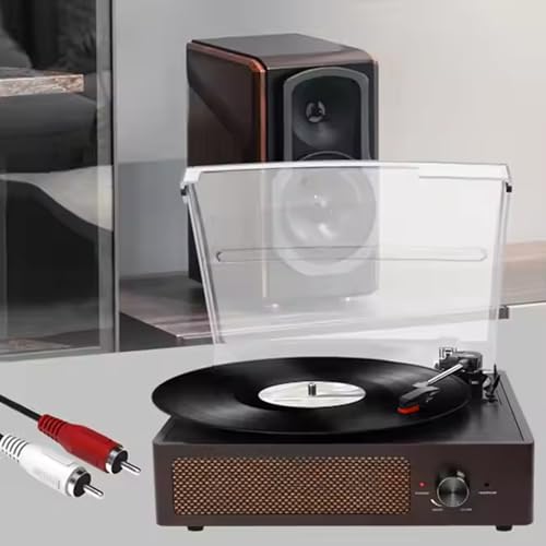 Bluetooth Record Player with Speakers – 3-Size Vinyl Records, 3-Speed Turntable, Wireless Playback, Built-in Stereo Speakers, RCA & Headphone Jacks, MDF Wood & Abs Cover, Ideal for - Les Beatles, Paul McCartney, John Lennon, RIngo Starr, George Harrison Bluetooth Record Player with Speakers - 3-Size Vinyl Records, 3-Speed Turntable, Wireless Playback, Built-in Stereo Speakers, RCA & Headphone Jacks, MDF Wood & Abs Cover, Ideal for – Image 3