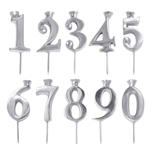 Number Candle Holders, Reusable Alloy Candlestick Set, Cake Topper Number Stands with Secure Candle Insert, Celebration Holders with Stable Upright Base, Birthday Party Accessories, for Men Women