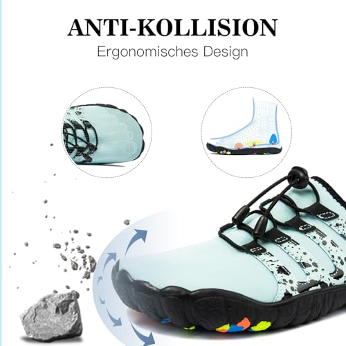 Image of Men's Hike Barefoot Quick-Dry Sports Shoes Wide Toe Aqua for Swim Diving Surfing Kayaking Pool Beach Walking
