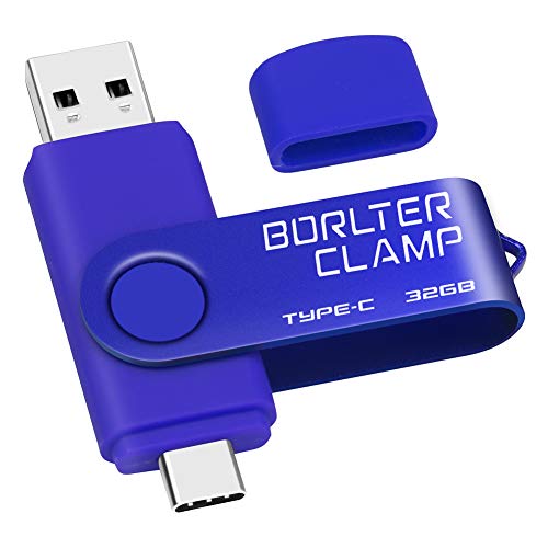 32GB Memoria USB Tipo C, BorlterClamp Doble Unidad Flash (USB C y USB-A 3.0), Type-C OTG Pendrive...