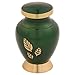 Strong Tree Keepsake Cremation Urn for Ashes, Brass, Green Urn, Keepsake Sized Cremation Urn, 3 Inches High