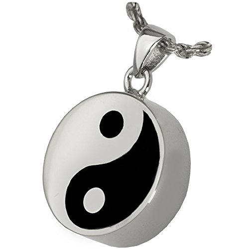 Memorial Gallery MG-3246s Yin Yang Double Compartment Sterling Silver Cremation Pet Jewelry