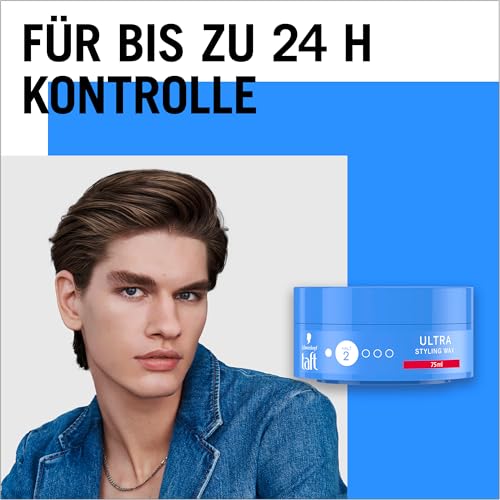 TAFT Styling Wax Ultra mit Haltegrad 2 (75 ml), verleiht bis zu 24 h Halt & Struktur, Haarwachs sorgt mit Glanz-Stufe 5 für ein glänzendes Finish