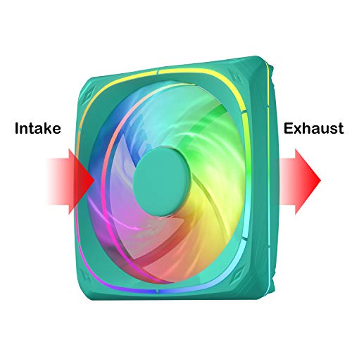 Vetroo Cf120 120Mm Case Fan 5V 3 Pin Addressable Rgb Mb Sync Pc Cooling Fan W/Green Fan Frame For Radiator/Cpu Cooler/Computer Case #TOP3