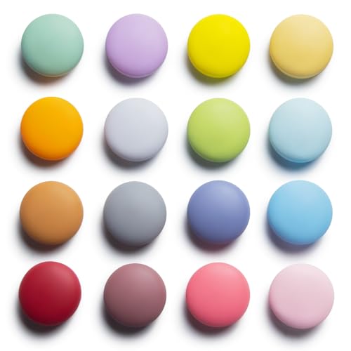 SUNURS Lot de 16/9 aimants de réfrigérateur colorés – Finition brillante et mate pour tableau blanc, casier, cuisine, bureau – Autocollants magnétiques...