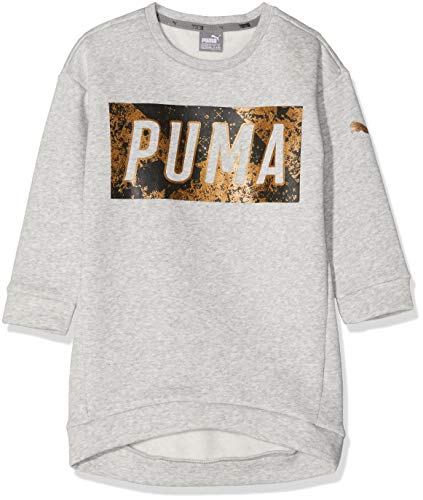 Preisvergleich Produktbild PUMA Mädchen Style Long Crew Sweatshirt, Light Gray Heather, 116