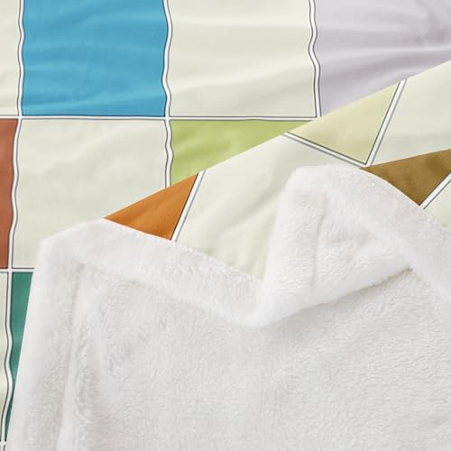 Image of Erosebridal Kids Rainbow Checkered Throw Blanket Colorful Plaid Grids Fleece Bed Blanket Baby 30 inchX40 inch Funky Checkerboard Sherpa Blanket for Boys Girls Teen Geometric Gingham Aesthetic Flannel Blanket