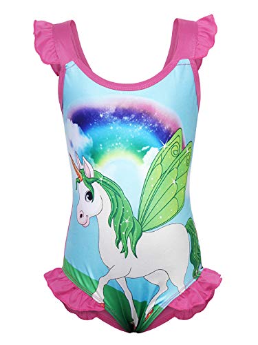 Kantenia Crianças Miúdas, biquíni Unicórnio Um fato de Banho Arco-Íris Ternos de Banho Roupas