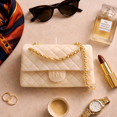 Image of Handbag Candle in GiftBox - Haute Mess - Designer Gifts for Women - High End Luxury Candles for Women - Gift for Girlfriend - Luxury Gifts for Mom - Classy Bridal Shower Gift - Purse Candle