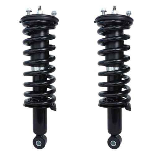 Image of Detroit Axle - 12pc Front Struts Kit for Nissan Pathfinder Xterra Suzuki Equator 2 Struts and Coil Spring 2 Sway Bar End Links 2 Ball Joints 4 Inner Outer Tie Rod Ends 2 Boots Replacement