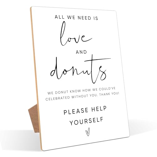 Donut Mind If I Do, Donut Sign, Minimalist White Arch Sign, Wedding Accessories for Reception, Party Supplies And Decorations for Bridal Shower Activities, Engagement Party, Bachelorette Party, 8